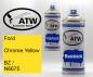 Preview: Ford, Chrome Yellow, BZ / N6675: 400ml Sprühdose + 400ml Klarlack - Set, von ATW Autoteile West.